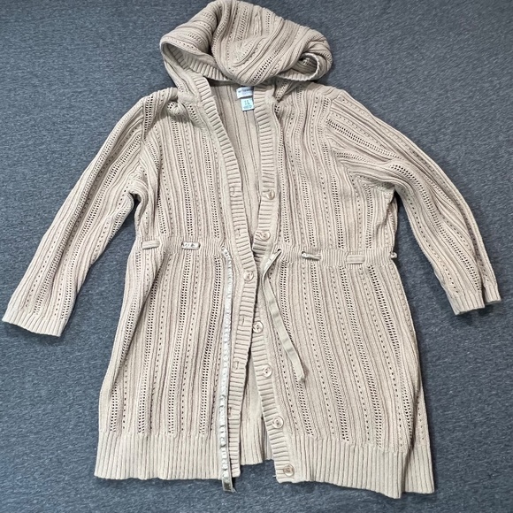 Motherhood Maternity Cable Knit Tan Cardigan | Size XL - Picture 1 of 10